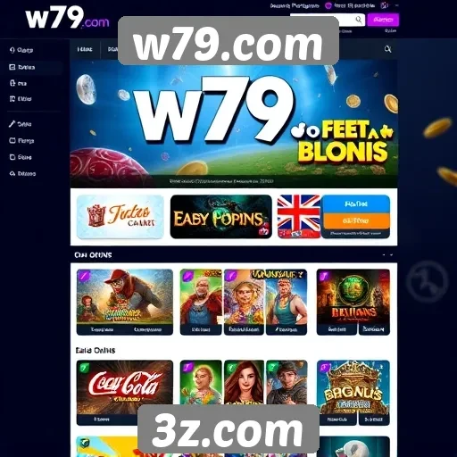 Interface do usuário do site w79.com em foco